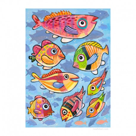 Giclée Print on Canvas: "Fish, Fish, Fish"