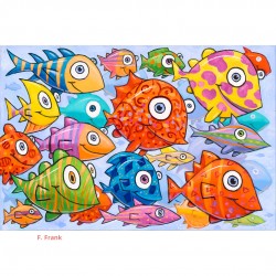 Giclée Print on Canvas: "Sea of Fish"