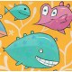 Giclée Print on Canvas: "Eight Happy Fish"