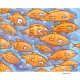 Giclée-Druck auf Leinwand: "A School of Orange and Yellow Fish"
