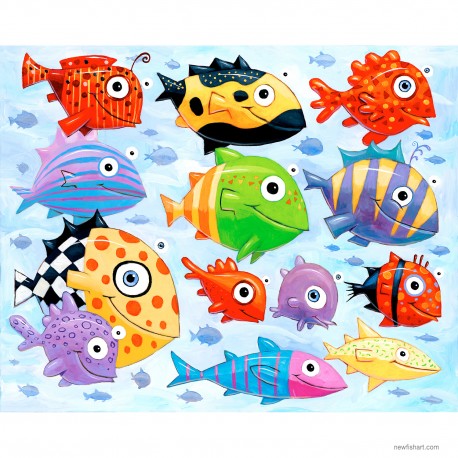 Giclée-Druck auf FineArt Papier: "The Ocean is Full of Colorful Fish"