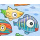 Giclée Print on Canvas: "Happy Colorful Fish"