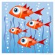 3D Graphic: "Four Happy Red Fish"