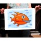 Giclée Print on Fine Art Paper: "Happy Red Fish".