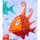 Giclée Print on Canvas: "Seven Swimming Fish"