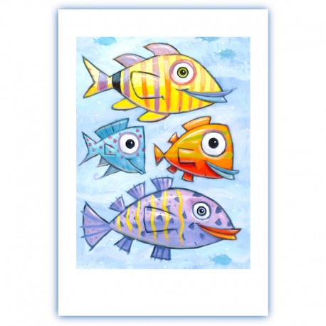 Giclée Print on Fine Art Paper: "Four Fish"
