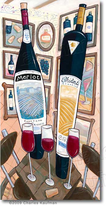 Colorful Art and Paintings by Charles Kaufman - Merlot and Chianti Classico