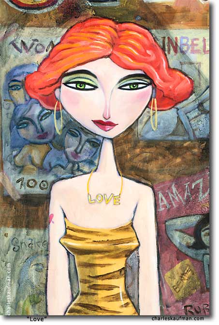 charles kaufman, painting, art,woman,figurative,Love