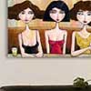 Charles Kaufman Original Art: Women Paintings - Three in a Row, One in the Middle.