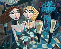 Art by Charles Kaufman - Painting: "New Face in Town"